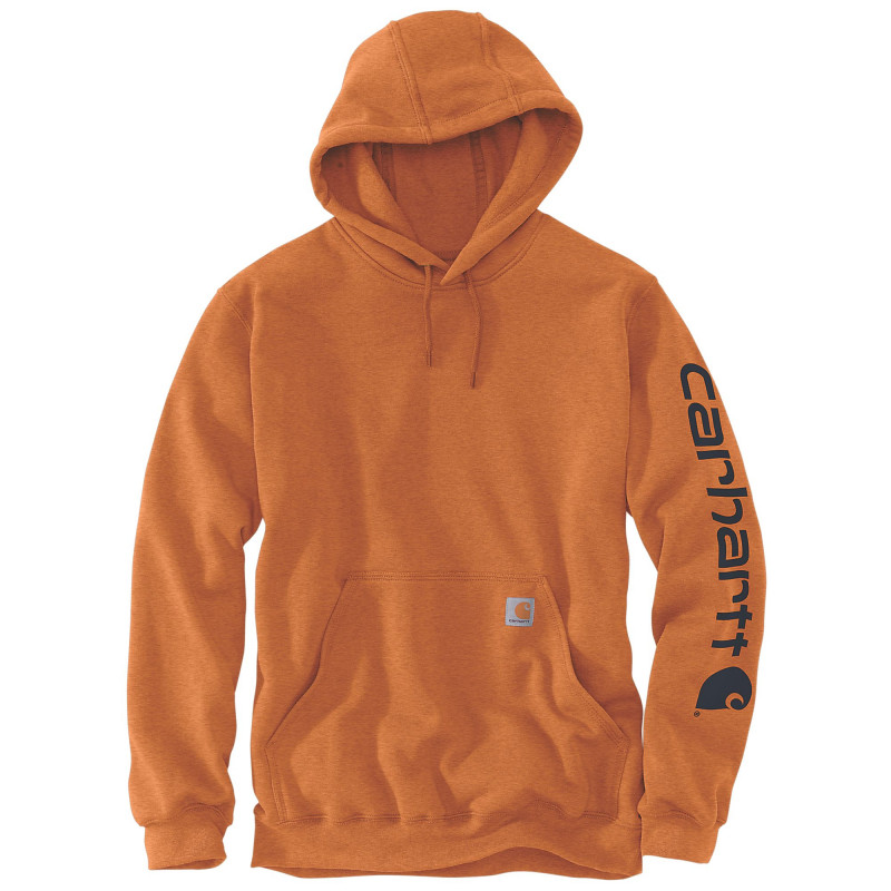 sweatshirt-agrave;-capuche-sleeve-carhartt-orange